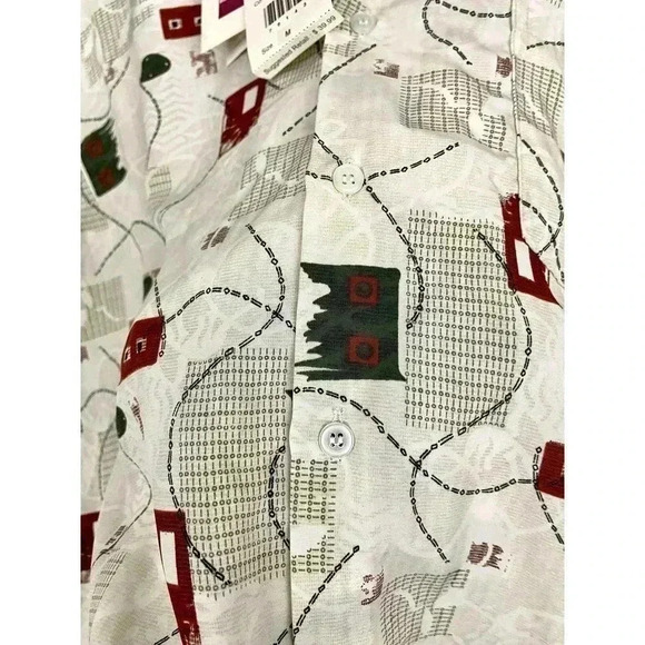 VTG Abstract Pattern Button Up Shirt Long Sleeve NWT MEDIUM Memo’s - Picture 6 of 10